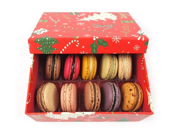 Caja Roja Rectangular 10 Macarons